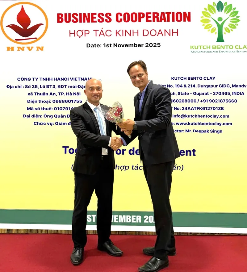 Hanoi Vietnam Foundation Construction Hợp Tác Chiến Lược Với Kutch Bento Clay – Nhà Sản Xuất Bentonite Hàng Đầu Ấn Độ