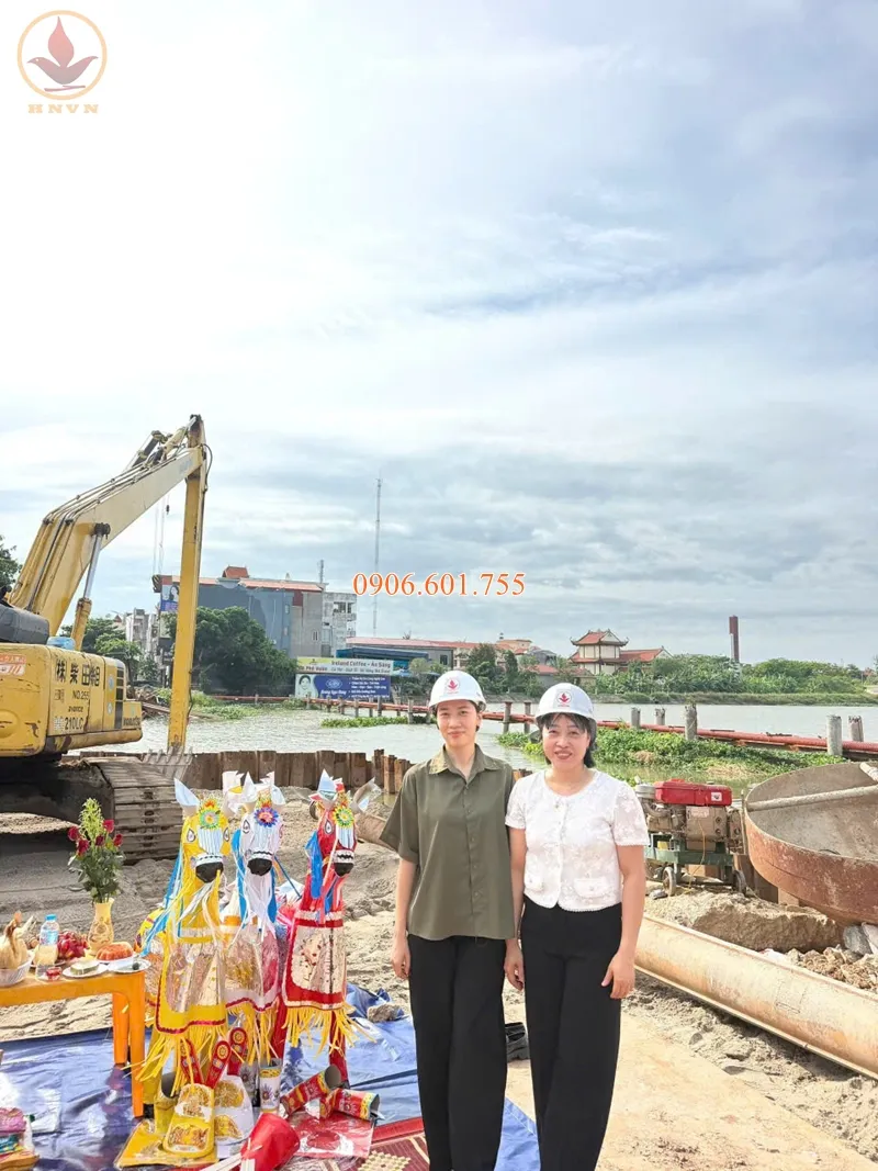 Hanoi Vietnam thi công hạng mục nền móng dự án Cầu Vàng 1 qua sông Đa Độ – Hải Phòng